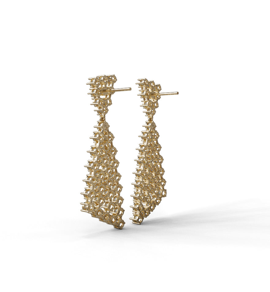 Triangle Shape Diamond Dangle Earring image 5