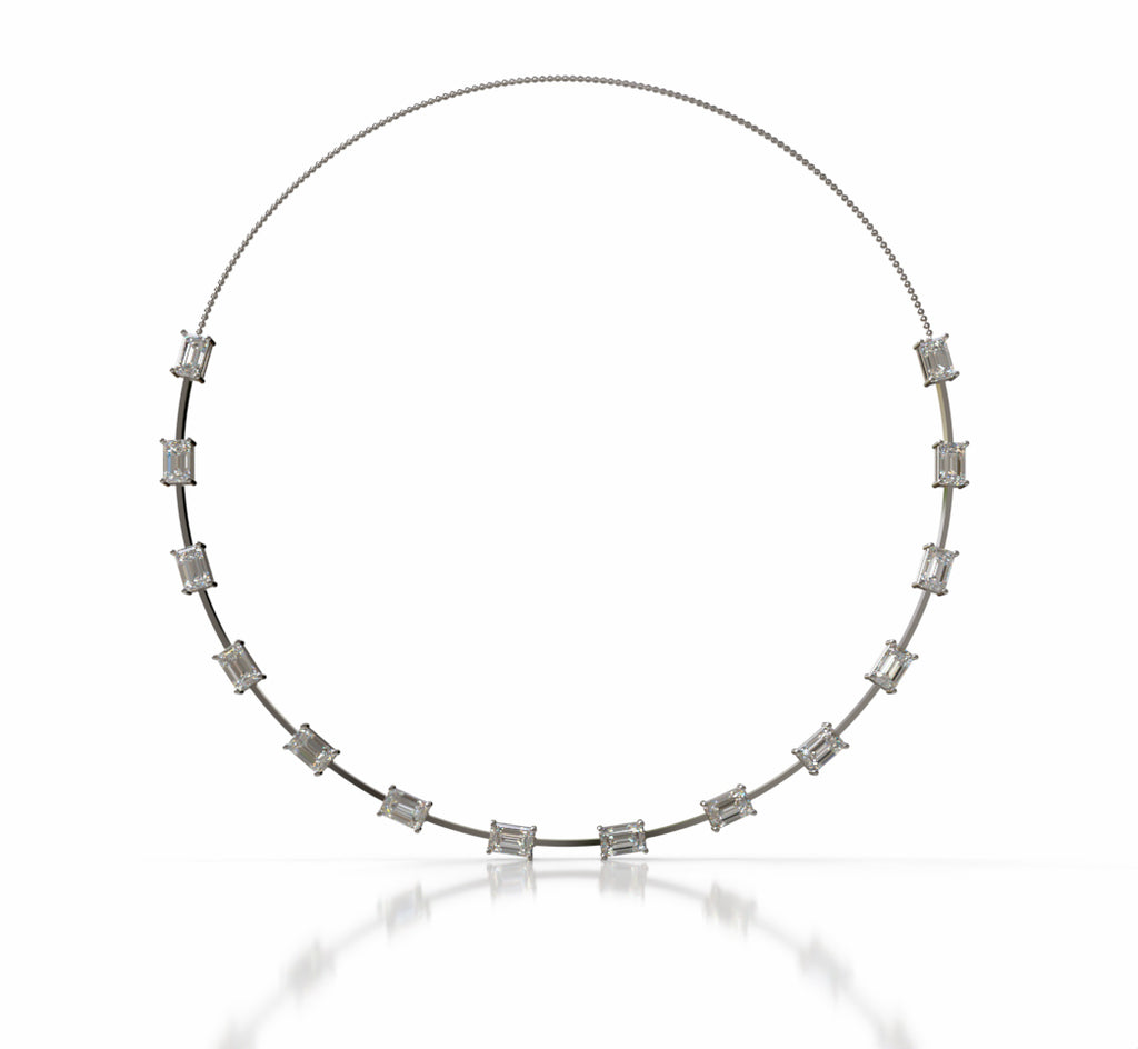 Emerald Wire Diamond Necklace image 0