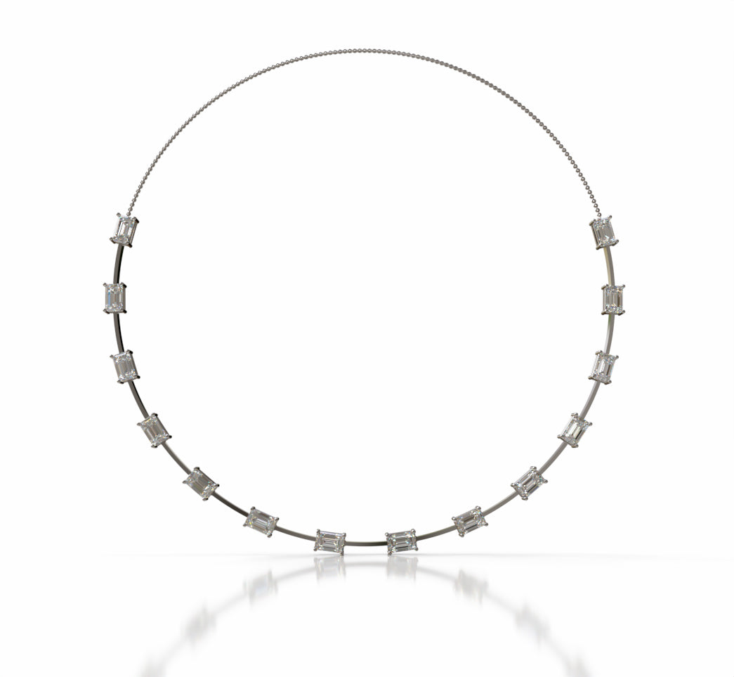 Emerald Wire Diamond Necklace image 0