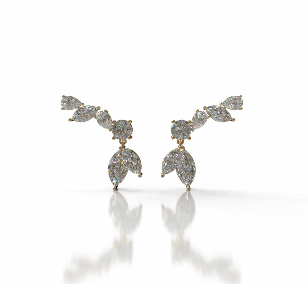 Marquise and Pear Diamond Dangle Earring image 4