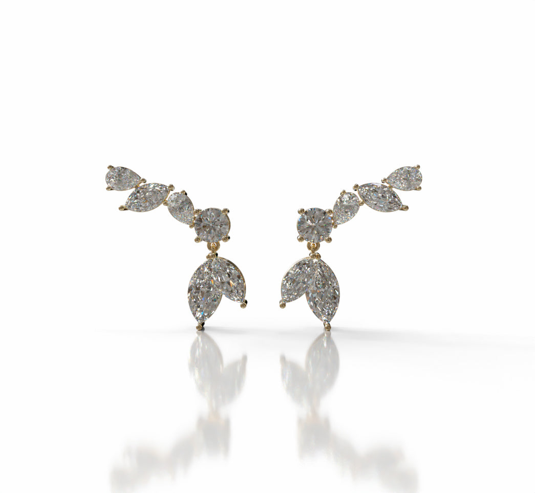Marquise and Pear Diamond Dangle Earring image 4