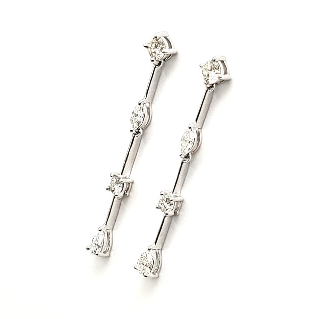 Drop Earring with Fancy & Round Diamonds image 1