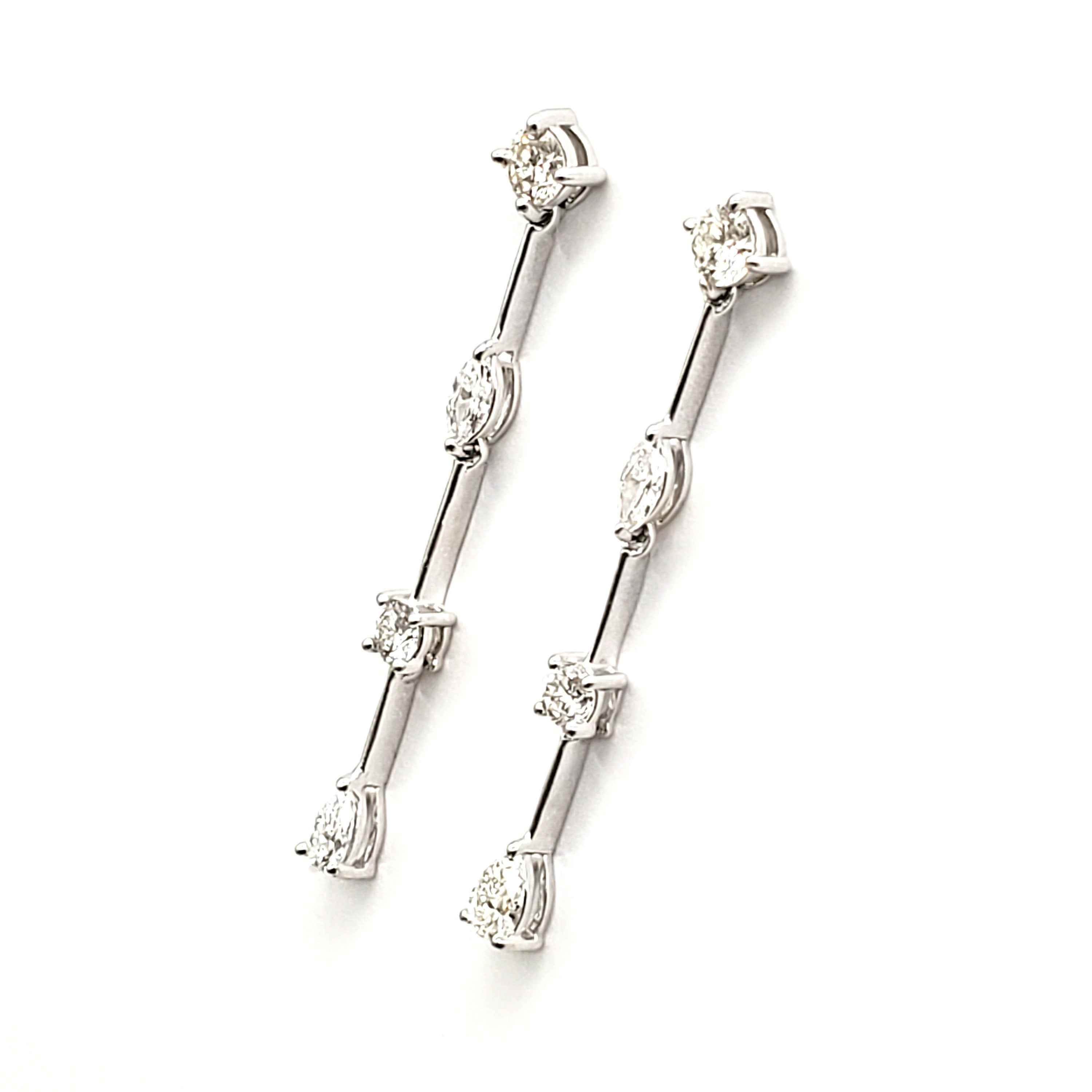 Drop Earring with Fancy & Round Diamonds image 1