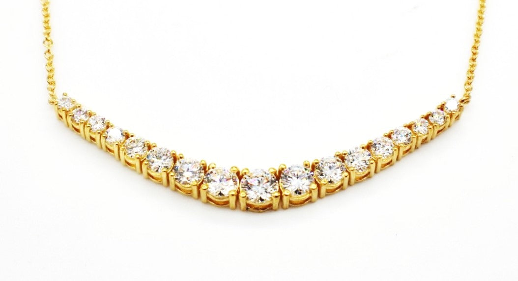 Curved Diamond Bar Necklace image 4