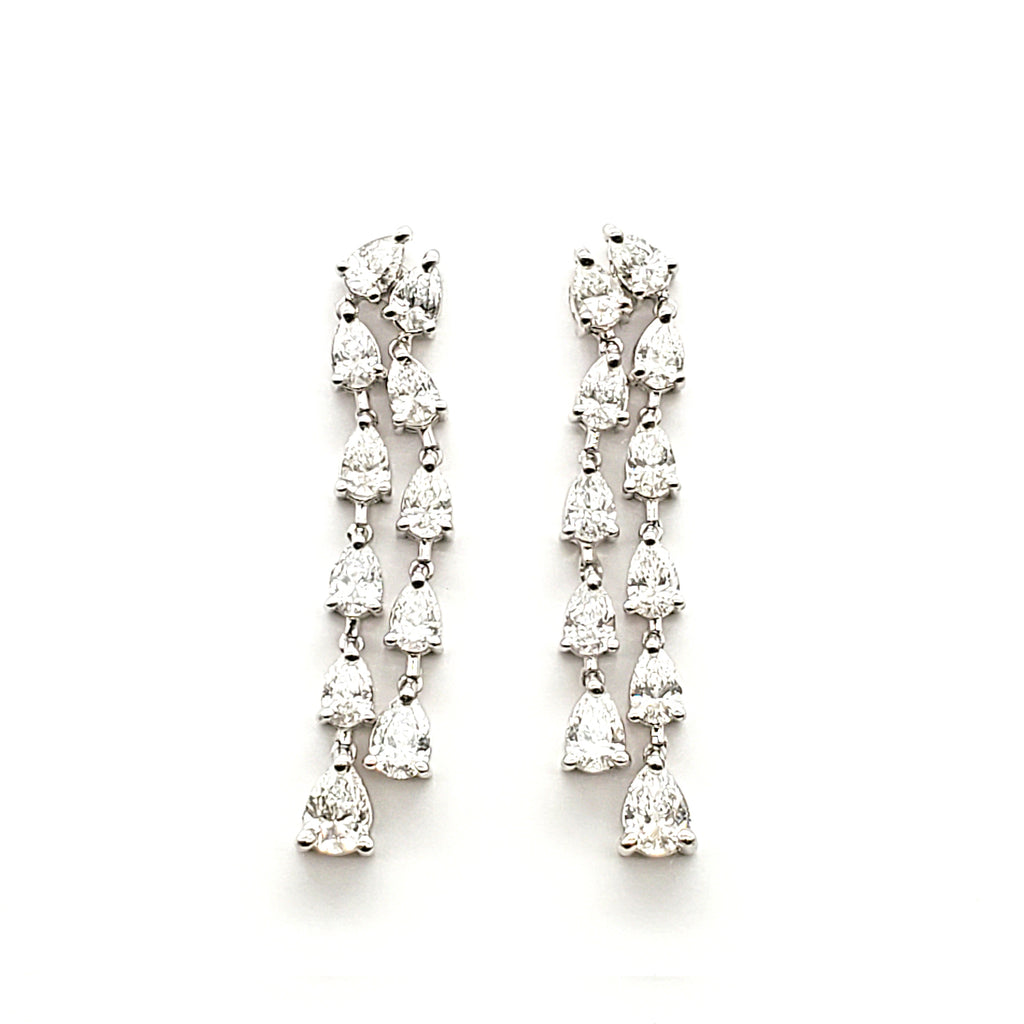 Double Row Pear Shape Diamond Earring image 1