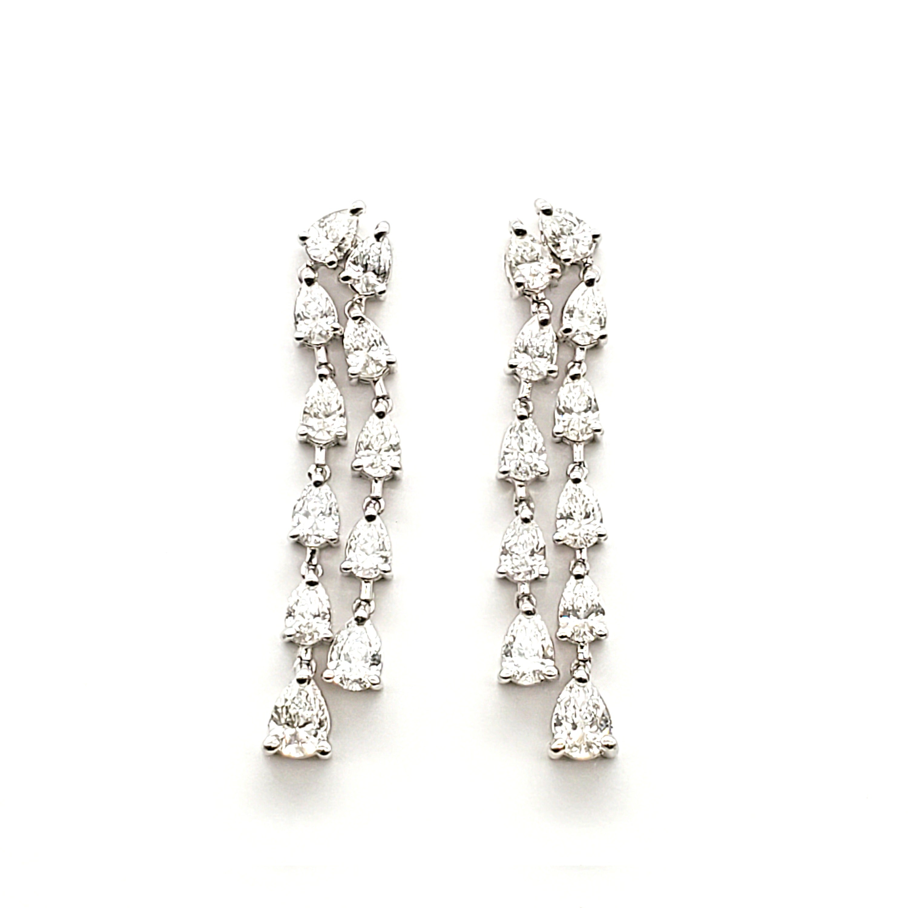 Double Row Pear Shape Diamond Earring image 1