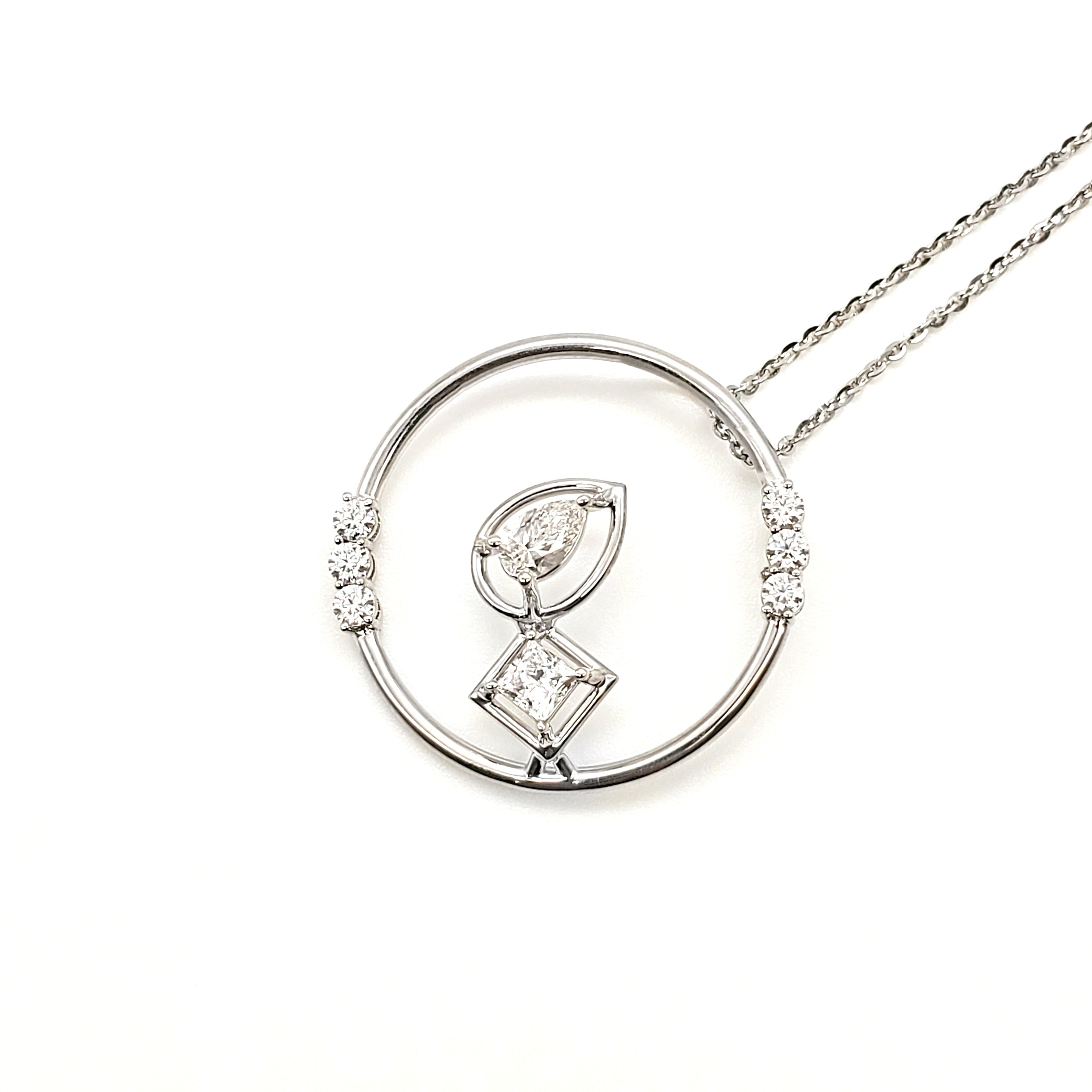 Fancy Shape Diamond Circle Pendant image 3