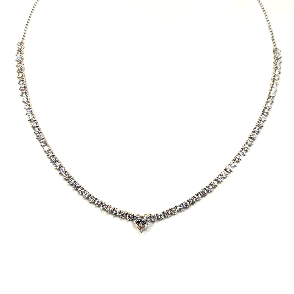 1.5ct Heart Center Tennis Necklace image 6