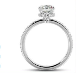 Crown Hidden Halo Diamond Engagement Ring image 2