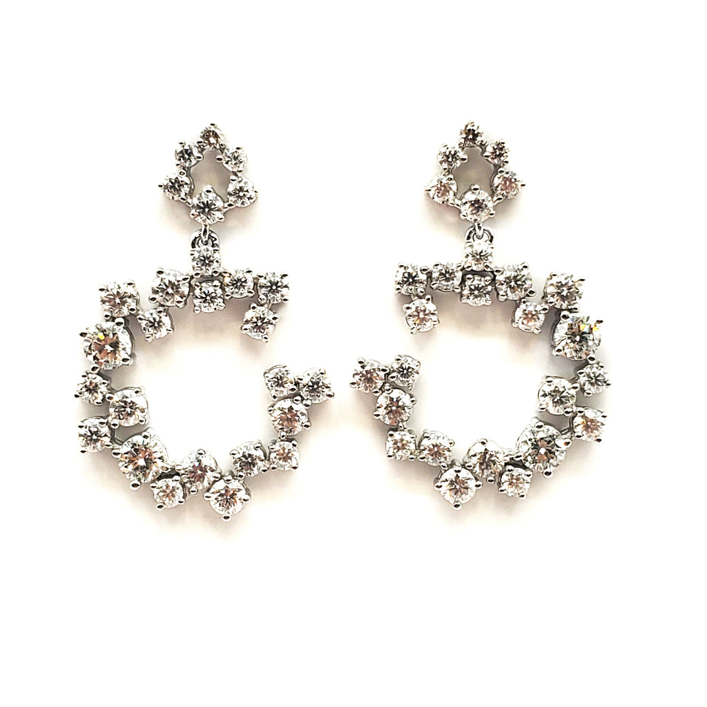 Circle Cluster Diamond Dangle Earring image 1