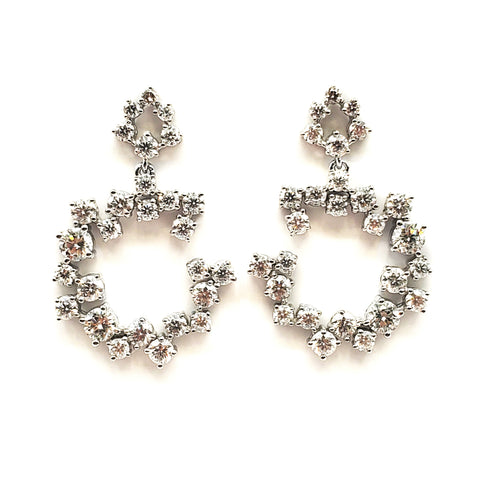 Circle Cluster Diamond Dangle Earring image 1