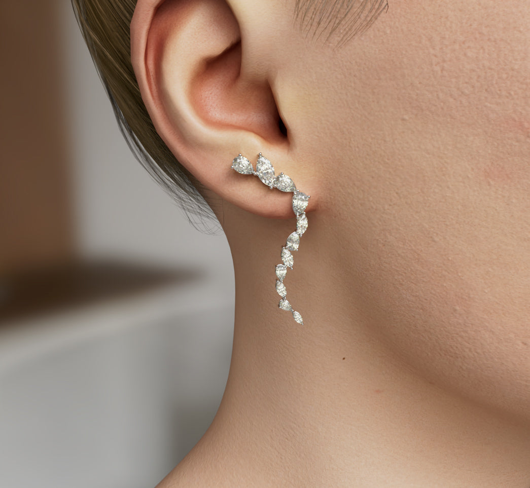 Marquise and Pear Diamond Drop Earring image 0