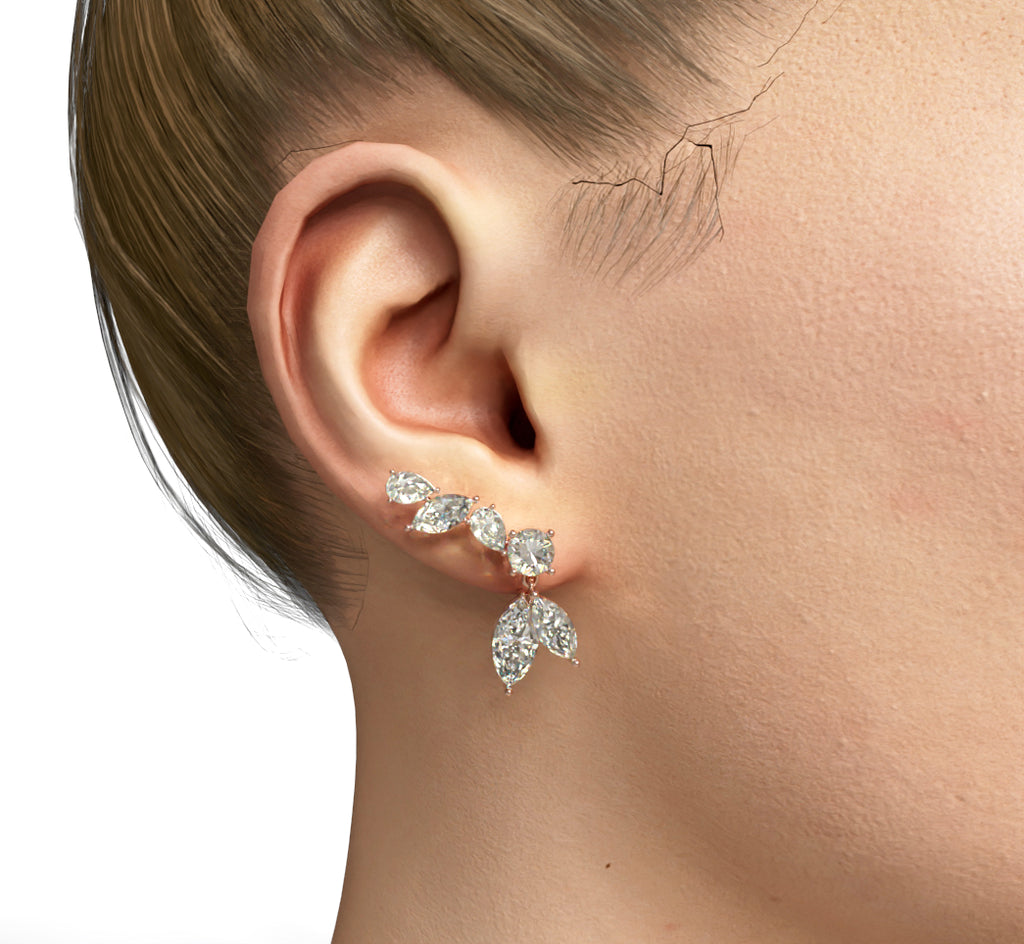 Marquise and Pear Diamond Dangle Earring image 0