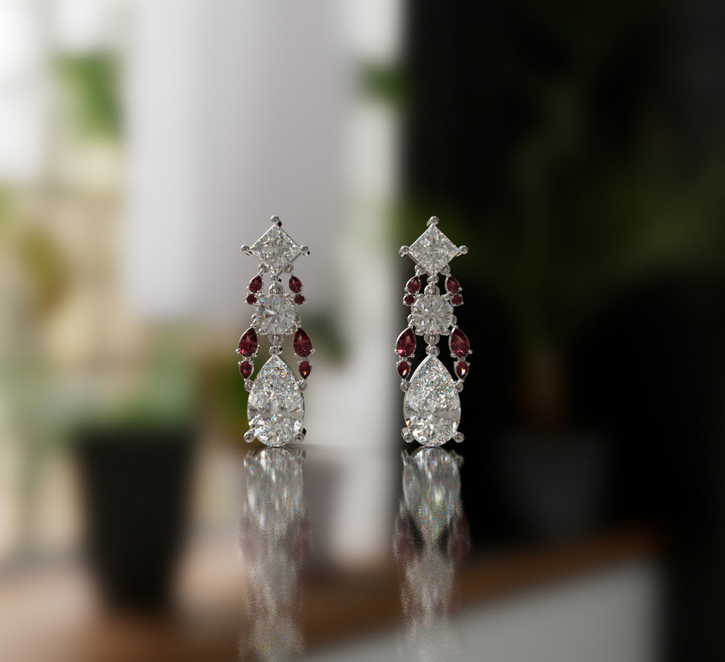Cathedral  Fancy Shapes Diamond Dangle Earring image 4