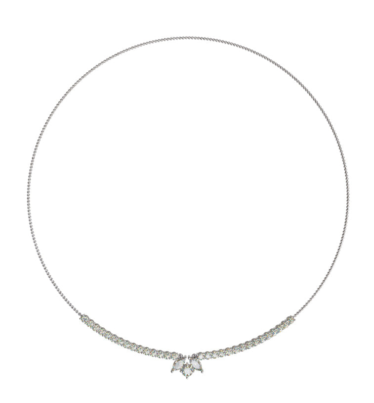 Marquise & Yellow Sapphire Tennis Necklace (10 pts side diamonds) image 3