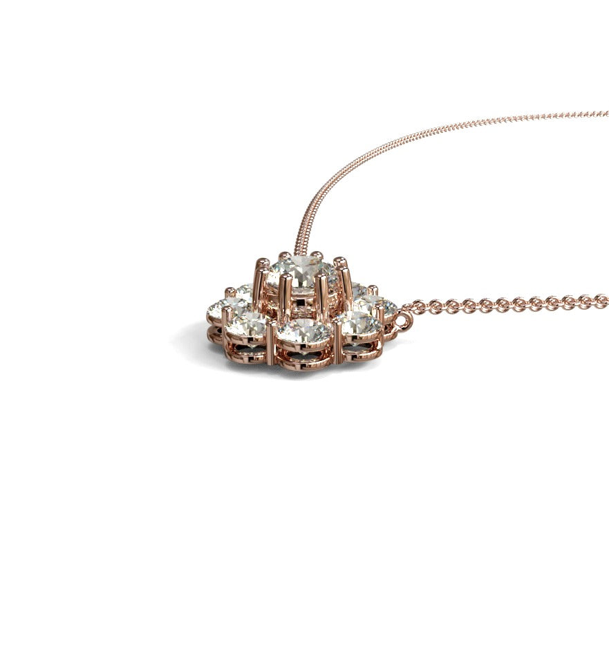 2ct Center, 50 pts Sides Halo Pendant image 10