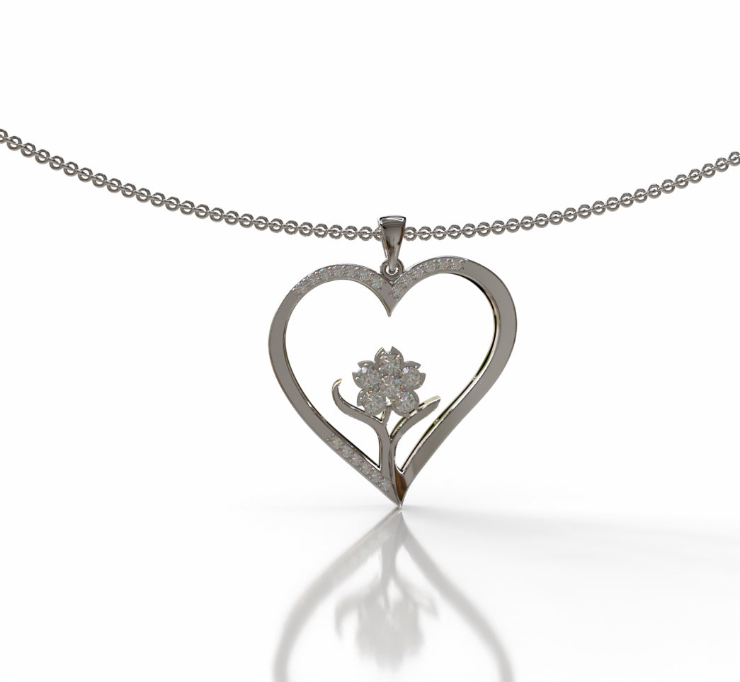 Heart Flower Pendant image 1