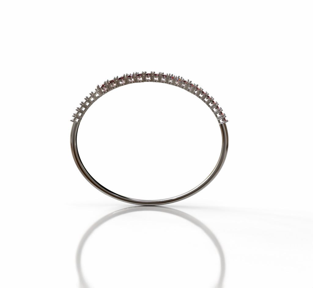 Single Row Wrap Garnet and Diamond Bangle image 10