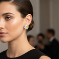 Aurora Bloom Cushion-Center Diamond Floral Cluster Studs image 6
