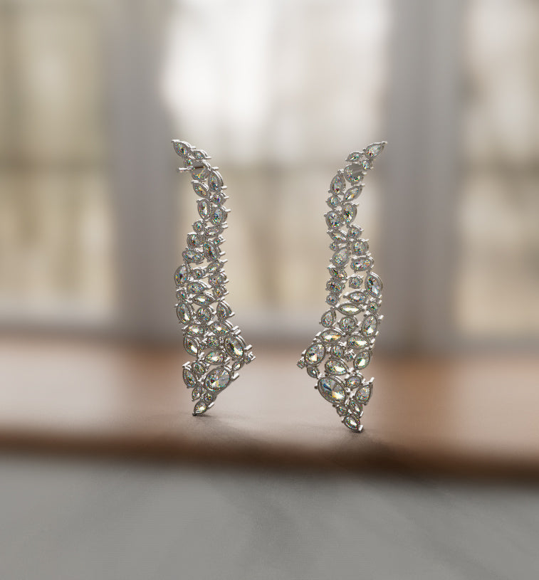Wavy Fancy Shapes Diamond Earring image 3