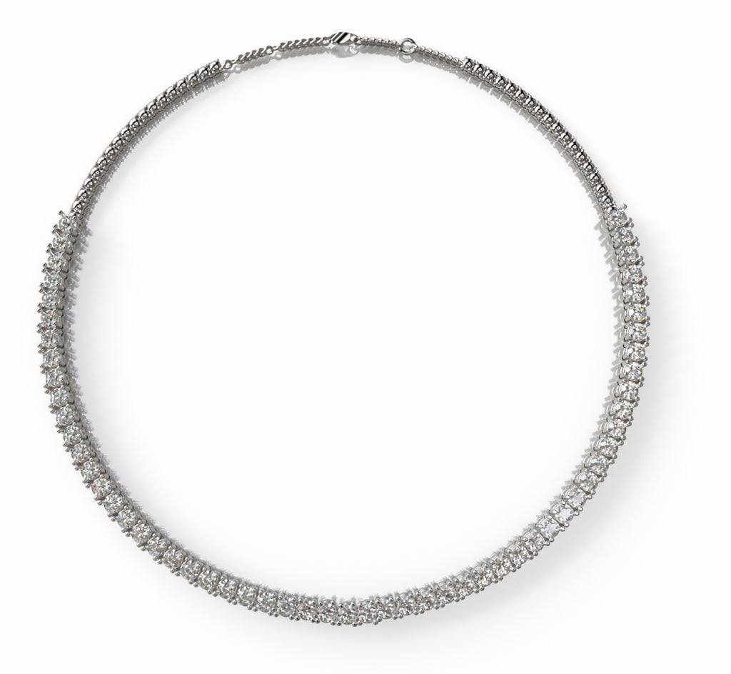 4 Prong Classic Diamond Tennis Necklace image 4