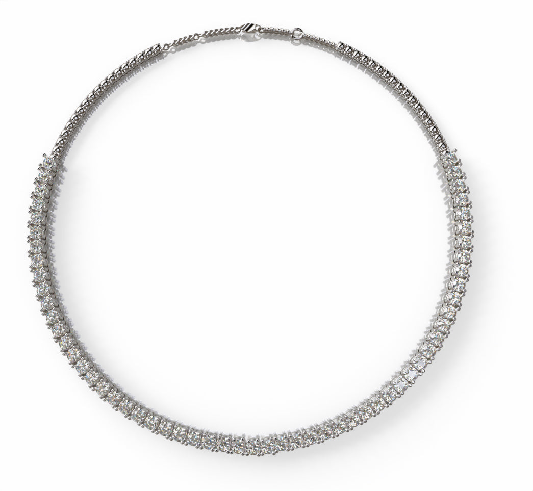 4 Prong Classic Diamond Tennis Necklace image 4