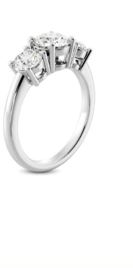 Classic Basket Three Stone Diamond Engagement Ring image 2