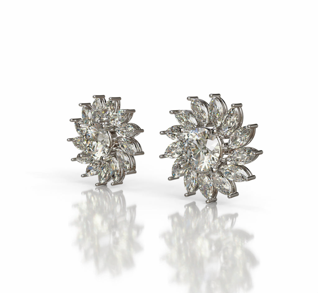 Sunflower Diamond Earring image 4