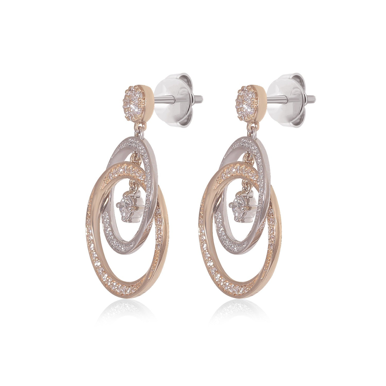 Double Circle Lightweight Dangle Drop Earrings image 1