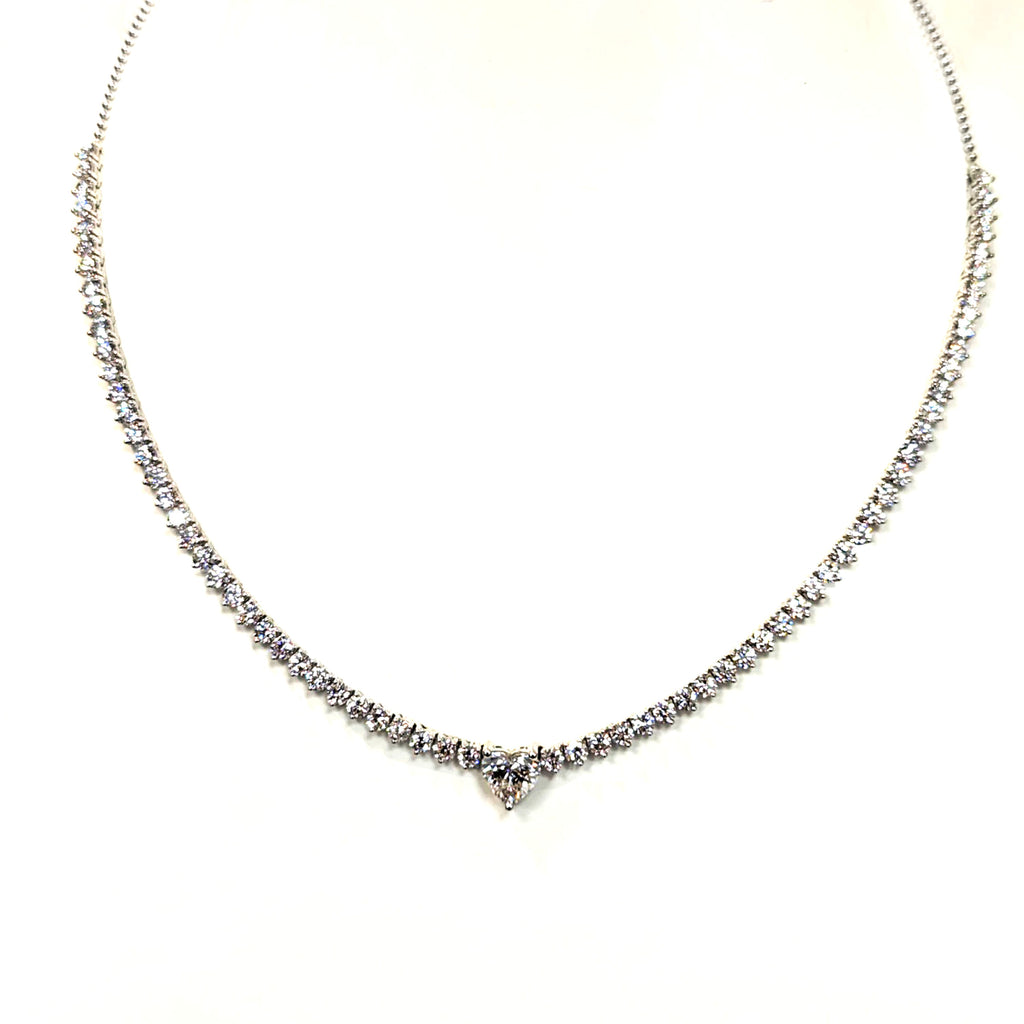 1.5ct Heart Center Tennis Necklace image 7