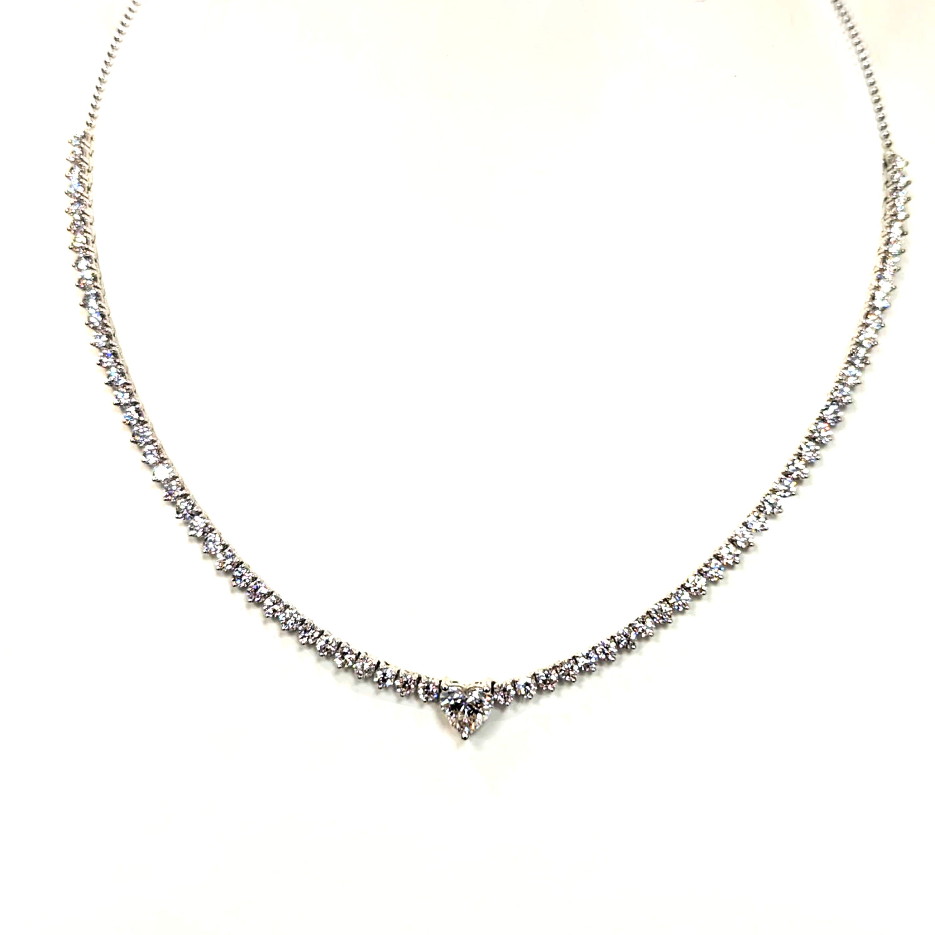 1.5ct Heart Center Tennis Necklace image 7