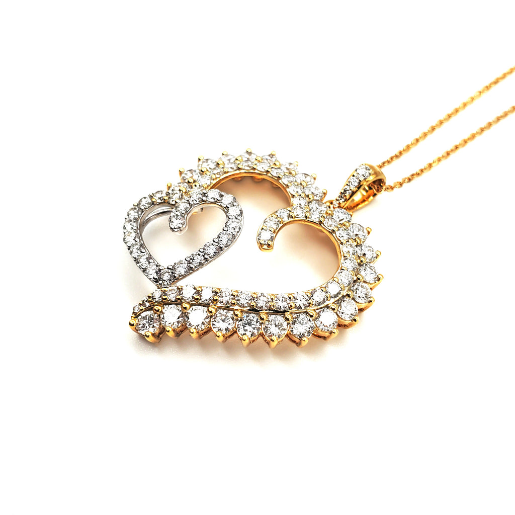 Two Tone Diamond Heart Pendant image 2