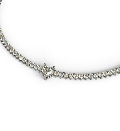 1.5ct Heart Center Tennis Necklace image 1