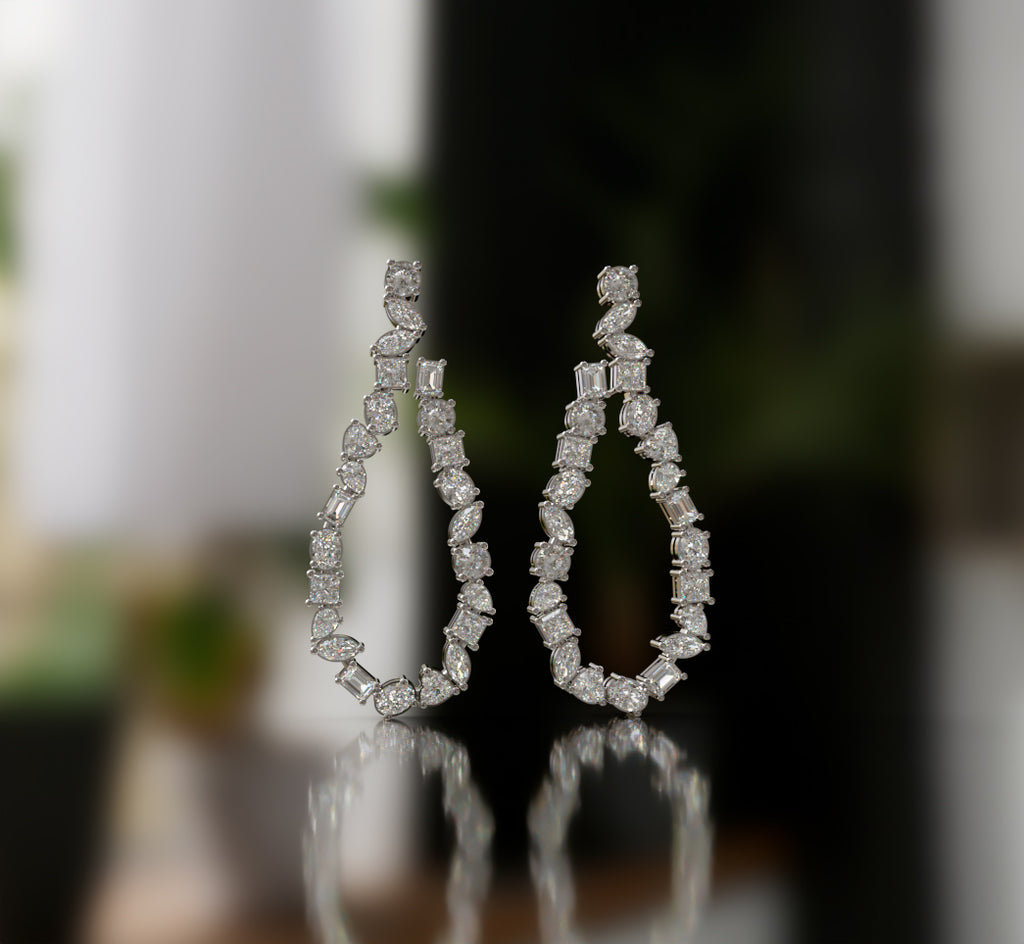 Ethereal Loop Diamond Dangle Earrings image 1