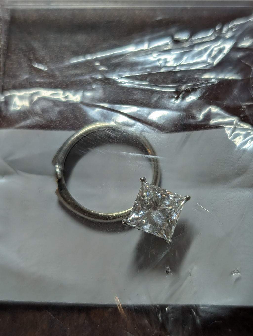 3ct Princess Cut Hidden Halo Lab Grown Diamond Engagement Ring