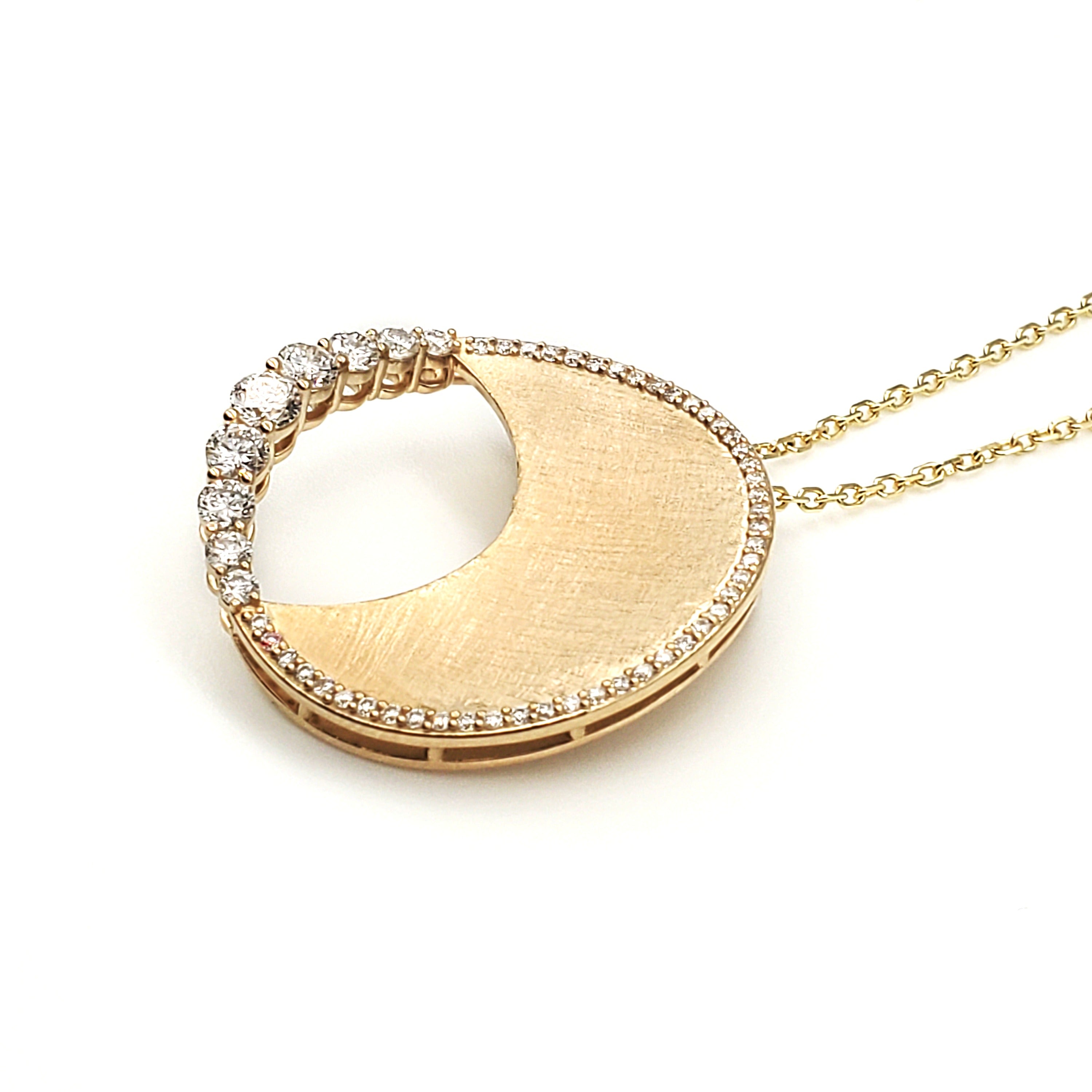 Half Moon Cross Satin Diamond Pendant image 4