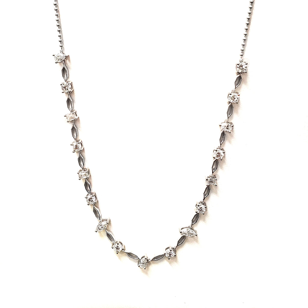 Fancy Link Diamond Necklace 16" image 9