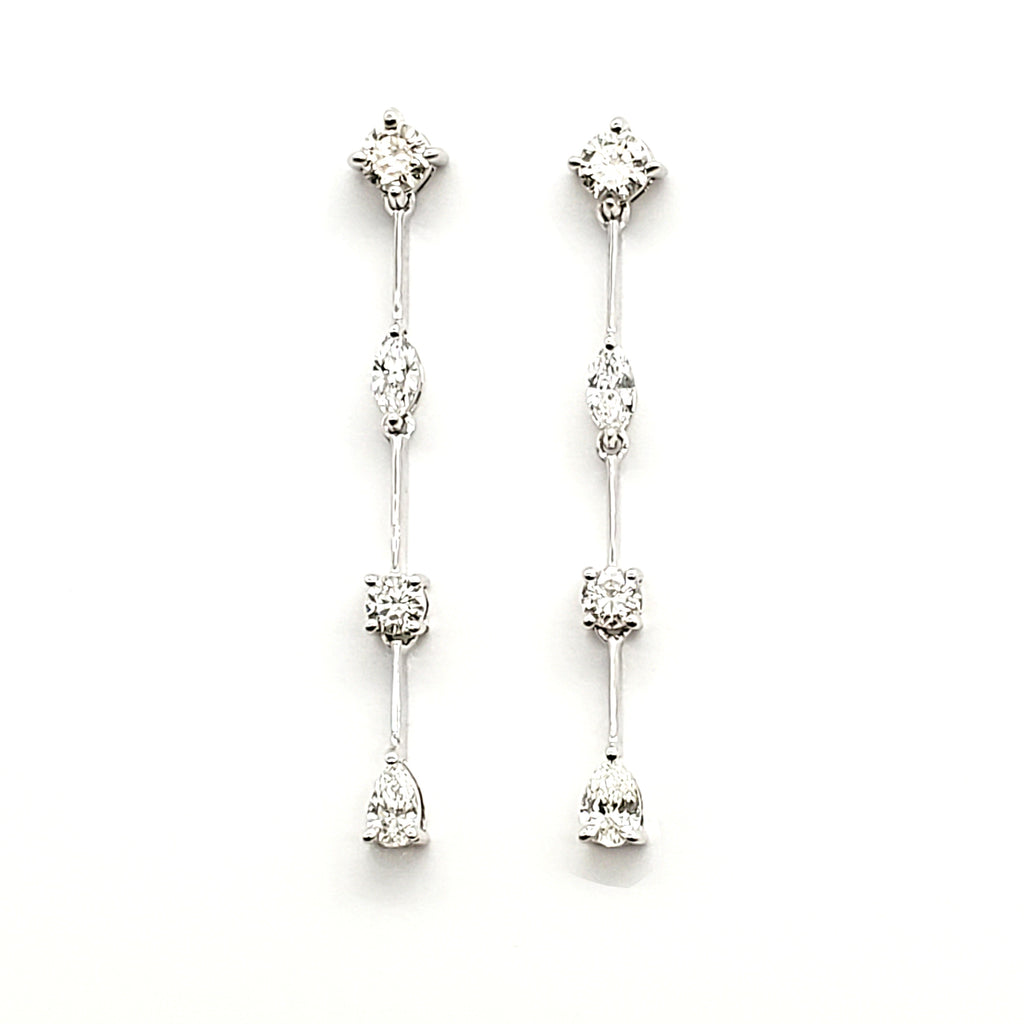 Drop Earring with Fancy & Round Diamonds image 0