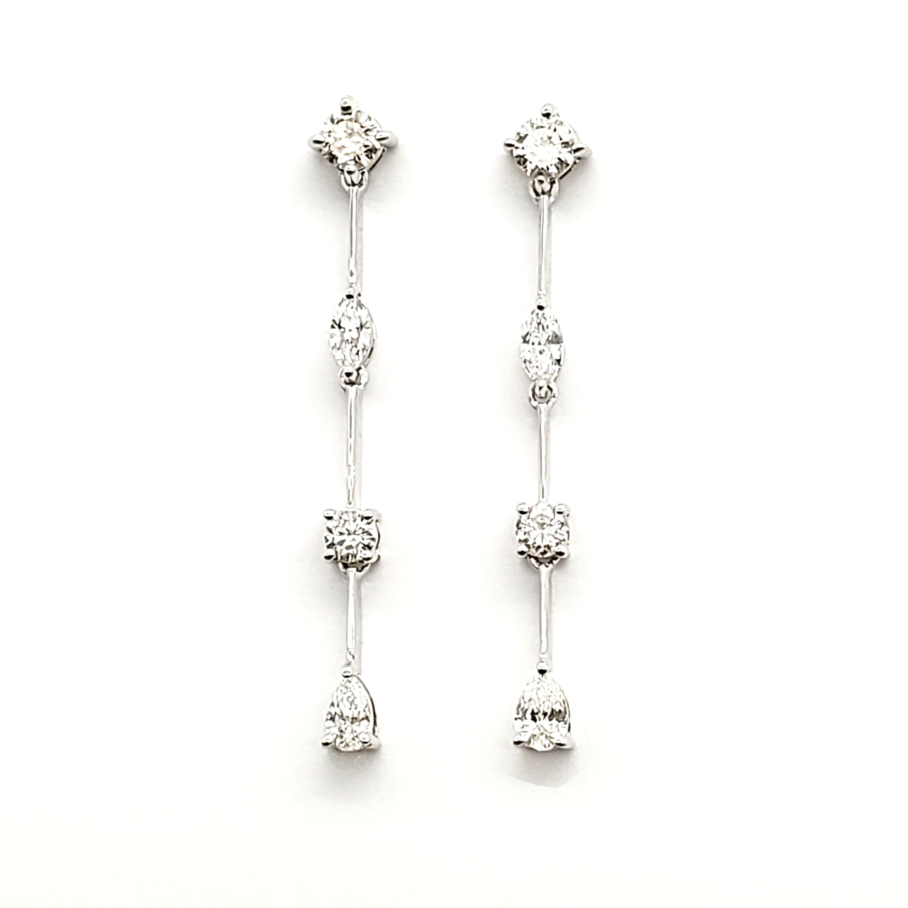 Drop Earring with Fancy & Round Diamonds image 0
