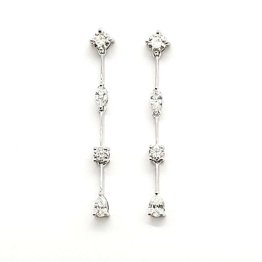 Drop Earring with Fancy & Round Diamonds
