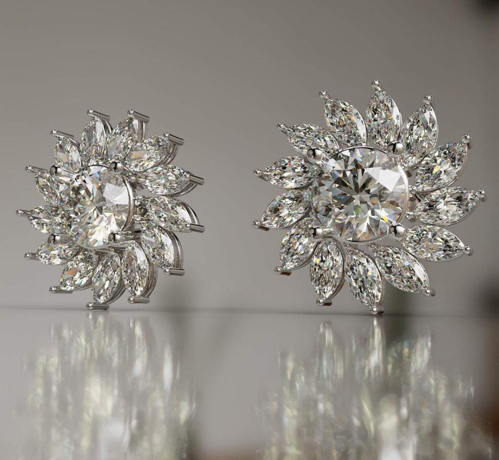 Sunflower Diamond Earring image 7