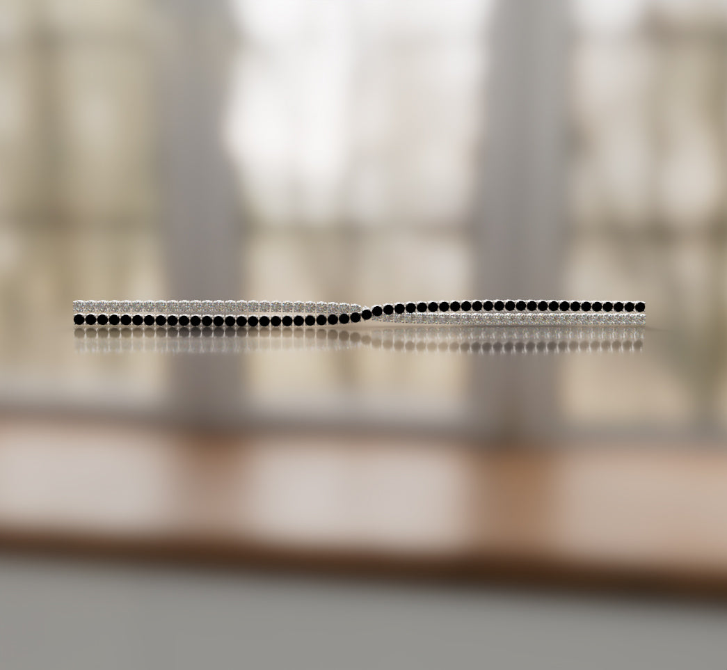 Double Row Knot Diamond Tennis Bracelet image 4