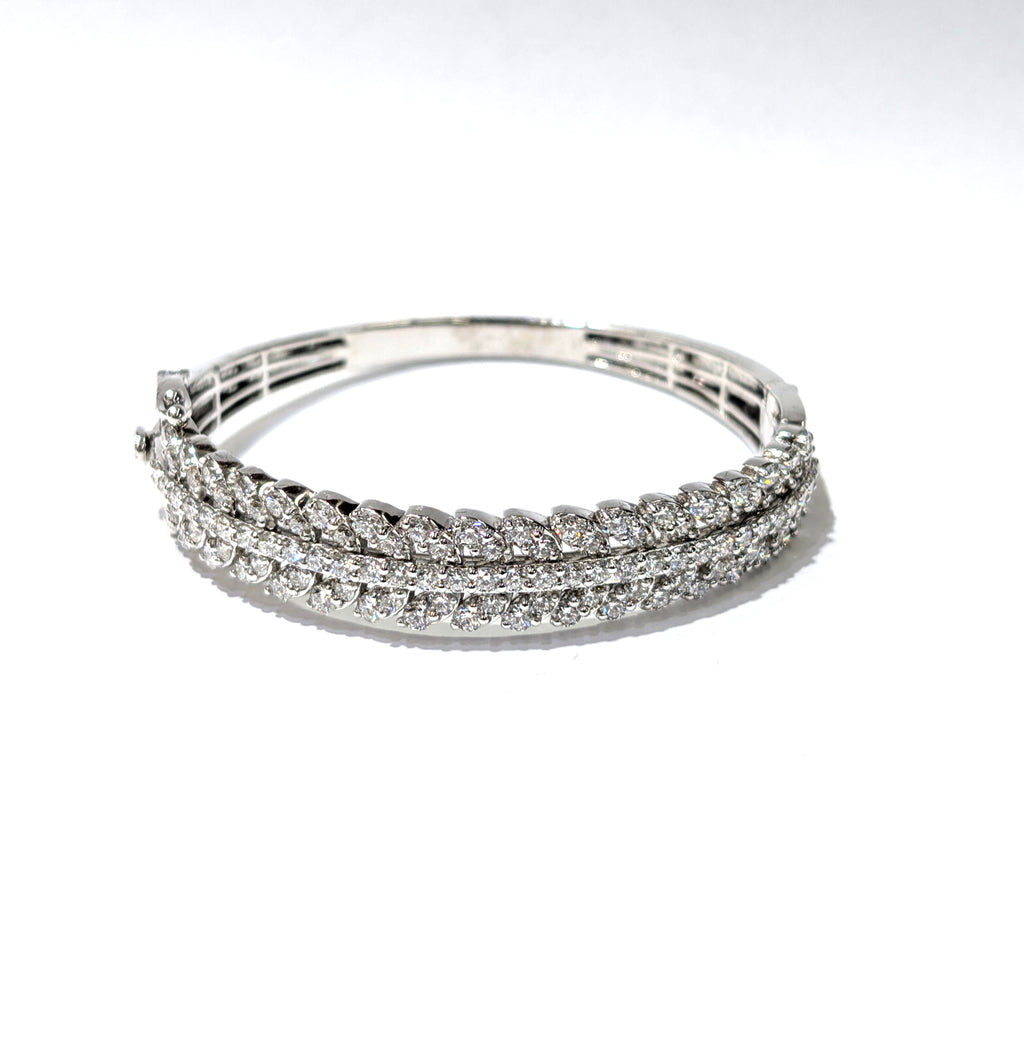 Diamond & Ruby Wave Design Bangle image 0