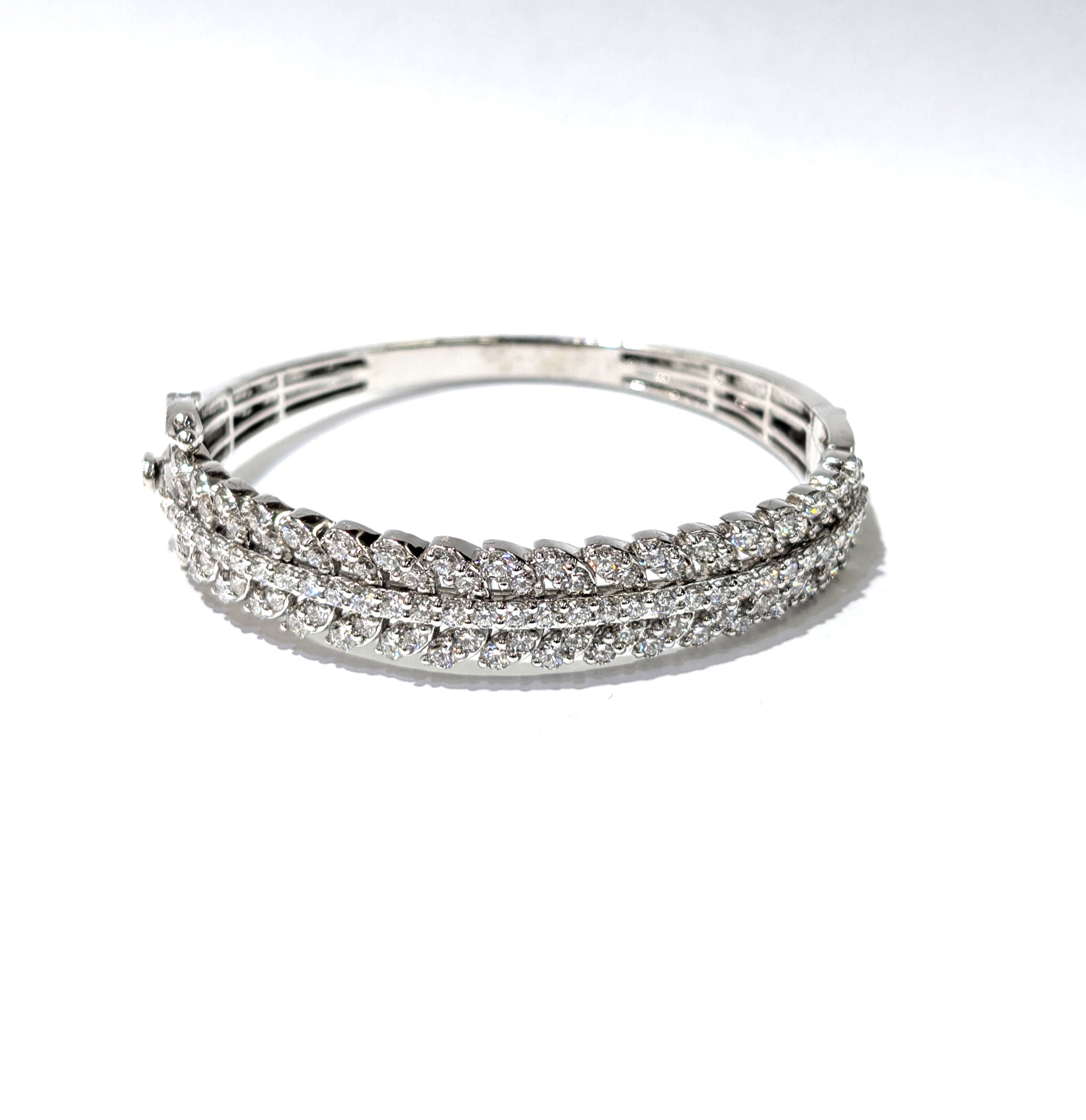 Diamond & Ruby Wave Design Bangle image 0