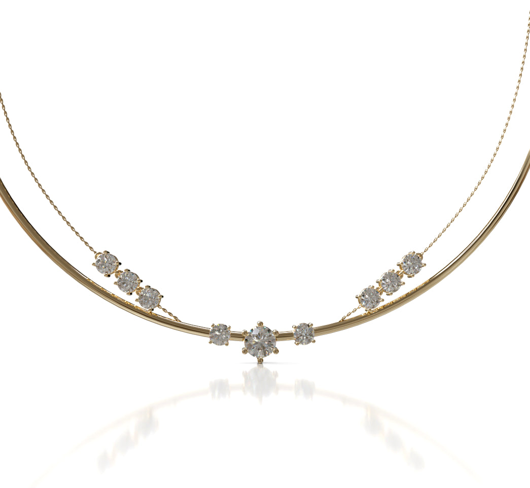 Double Row Chain Diamond  Necklace image 0