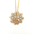 Dome Flower Shape Diamond Pendant image 0