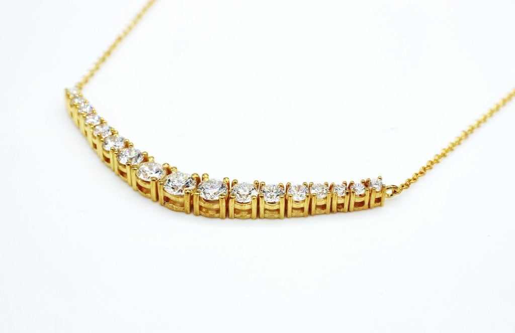 Curved Diamond Bar Necklace image 5