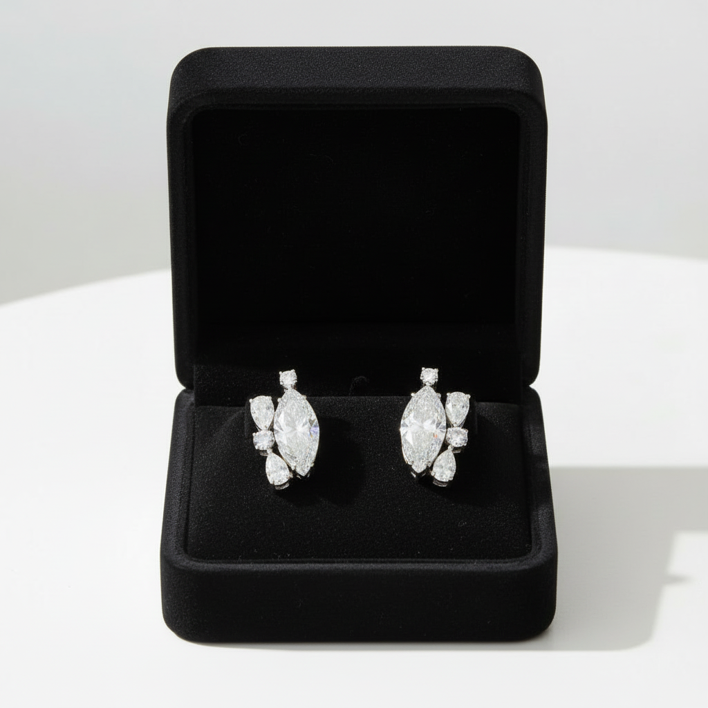 Solar Radiance Marquise Diamond Stud Earrings image 11