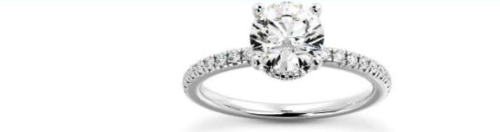 Crown Hidden Halo Diamond Engagement Ring image 1