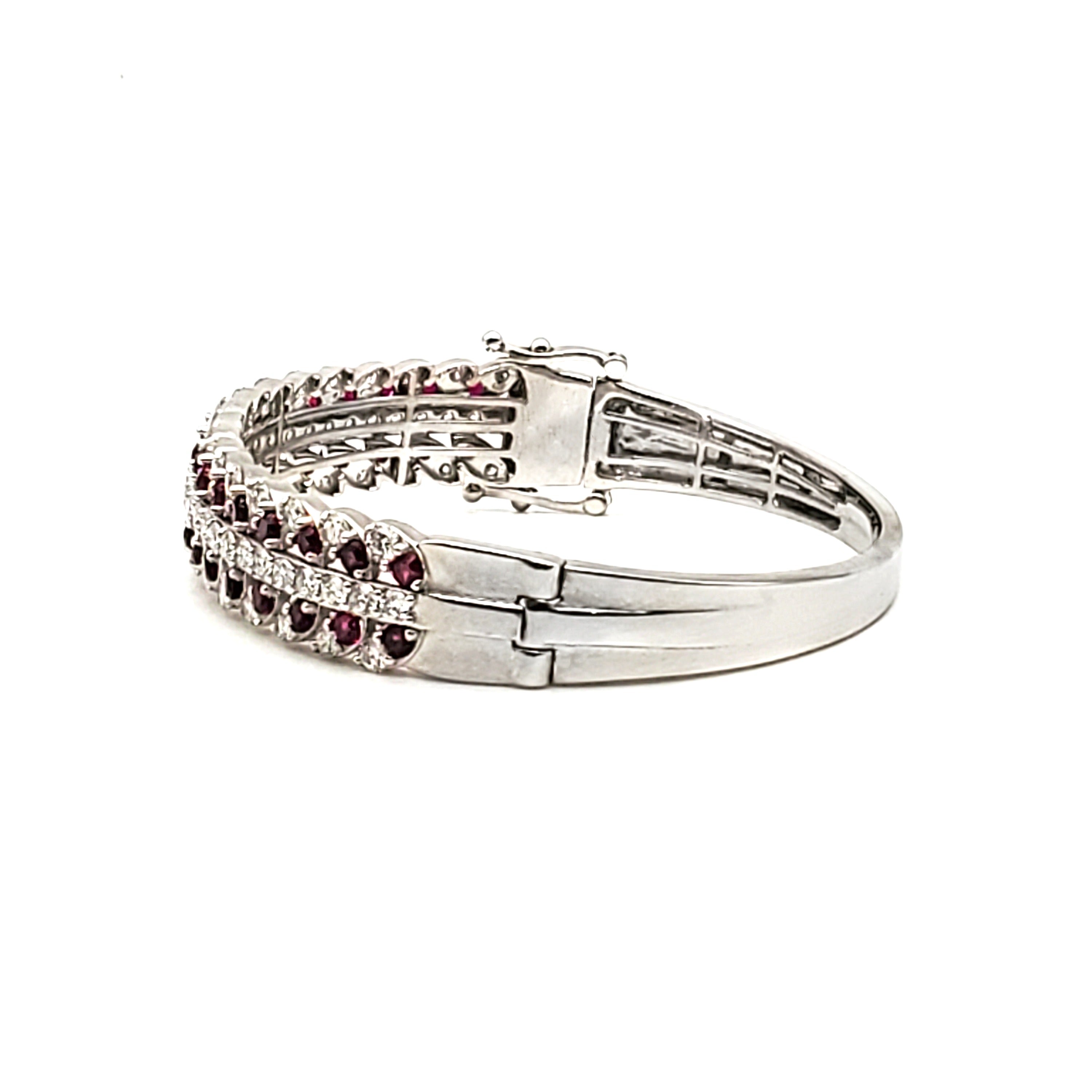 Diamond & Ruby Wave Design Bangle image 6